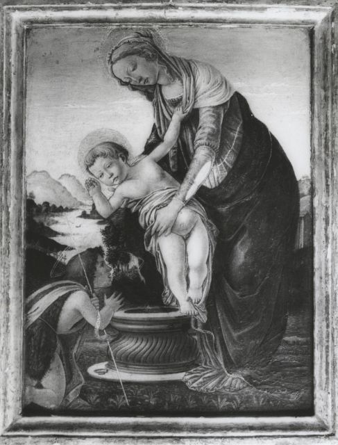 Anonimo — Anonimo falsario sec. XIX/ XX - Madonna con Bambino e san Giovannino — insieme